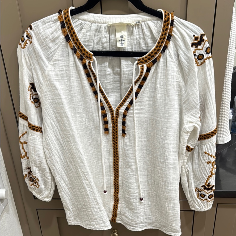 Embroidered White Blouse